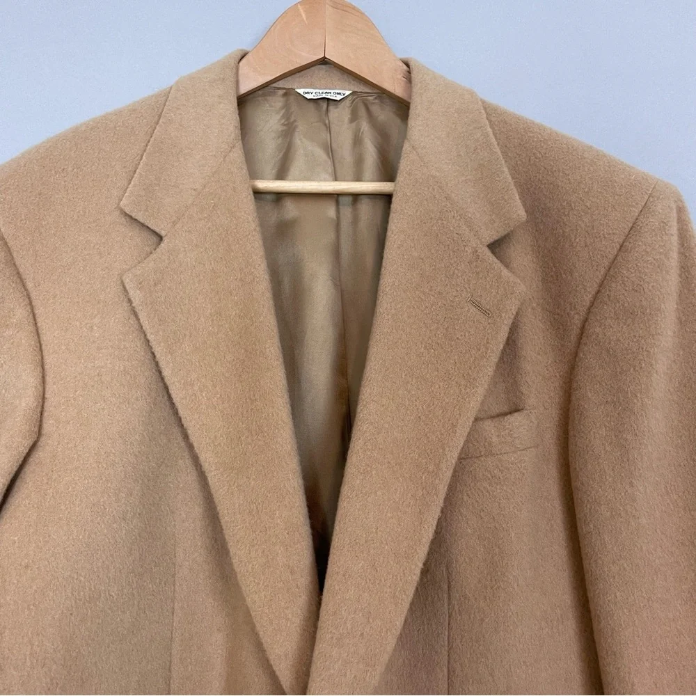 Vintage Camel Hair Blazer Men's Retro Suit Jacket Academic Professor Work Office